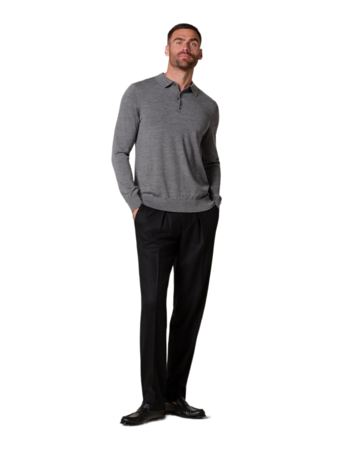 PROFUOMO Pullover mit Polokragen aus Merinowolle bei Robert Ley
