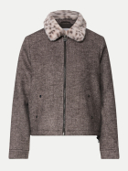 Street One Jacke mit Kunstfell-Kragen 27874-black coffee bei Robert Ley