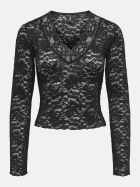 Only Langarm-Spitzenshirt ONLNIKKA 177911-Black bei Robert Ley