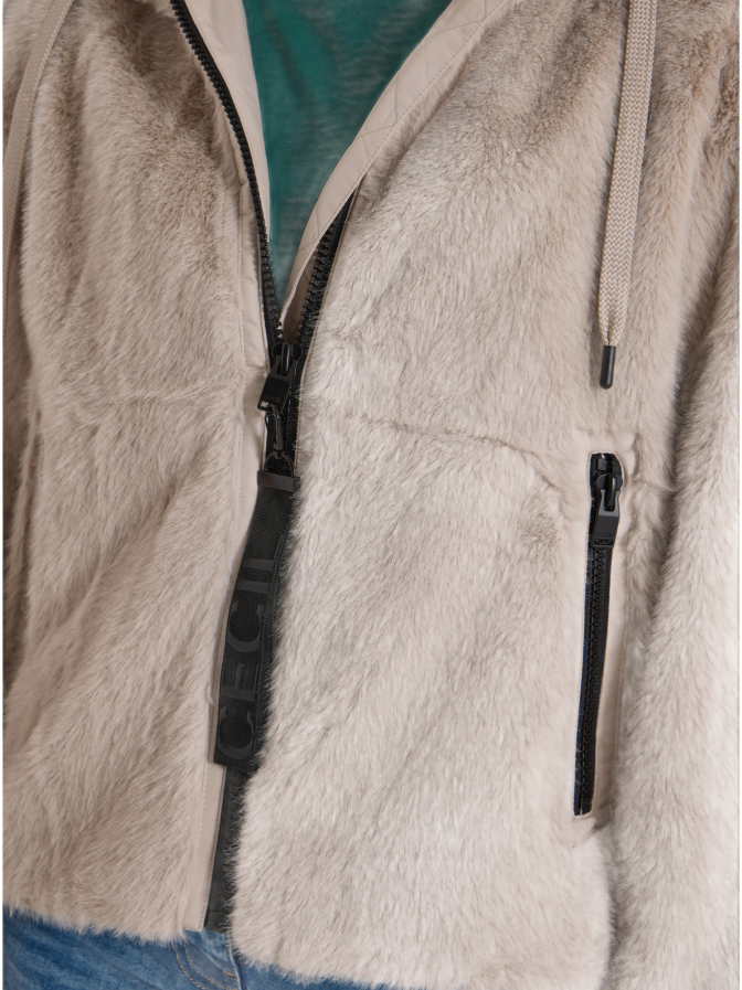 Cecil Fake Fur Jacke mit Softshelldetails bei Robert Ley