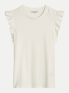 Marc O'Polo DENIM T-Shirt Ruffles 1183-Silky White bei Robert Ley