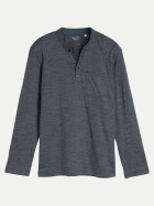 Tom Tailor Casual Langarmshirt Serafino mit Brusttasche 40038-navy gardenia white injected bei Robert Ley