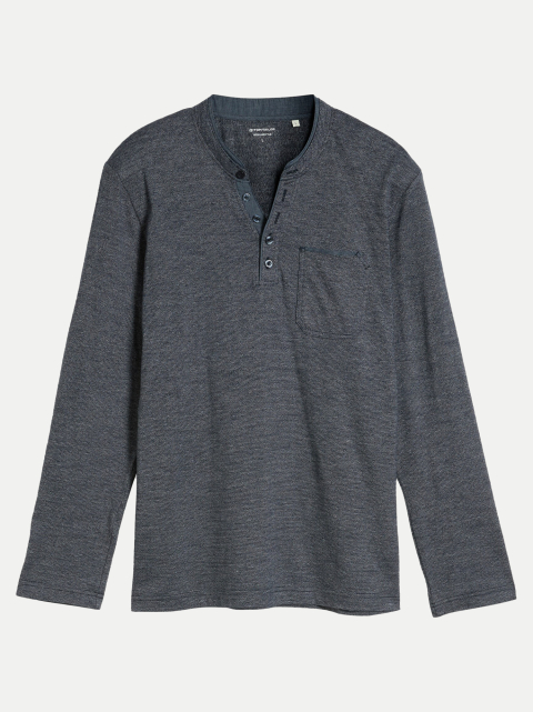 Tom Tailor Casual Langarmshirt Serafino mit Brusttasche bei Robert Ley