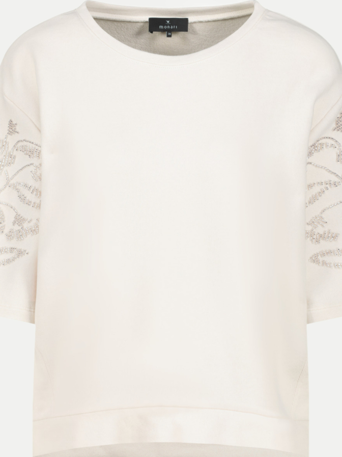 Monari Sweatshirt mit Perlenschmuck bei Robert Ley