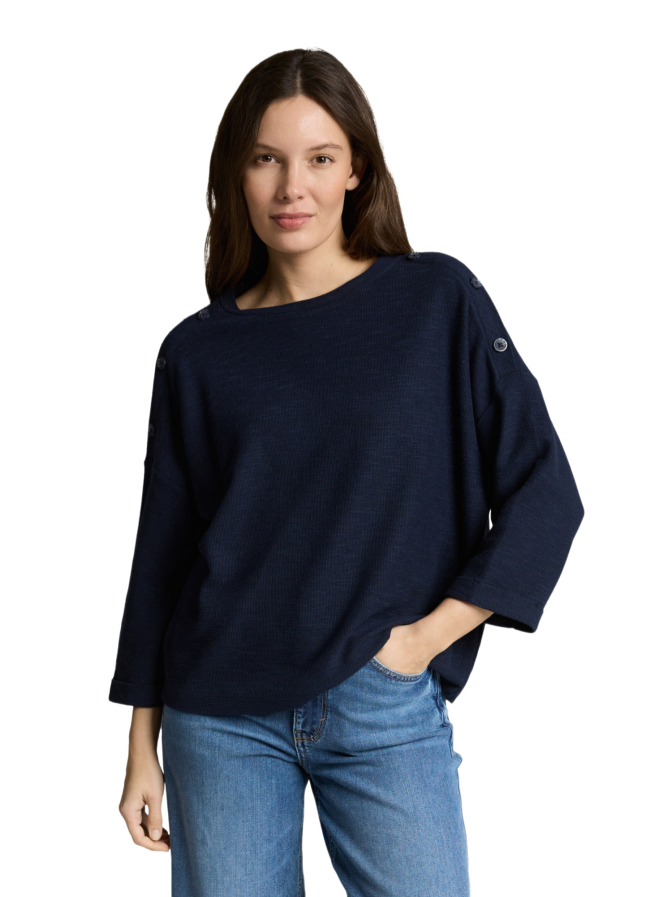 Tom Tailor Casual Langarmshirt mit Knopf-Details bei Robert Ley