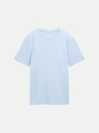 Tom Tailor Denim T-Shirt aus Piqué-Stoff 13302-Light Metal Blue bei Robert Ley
