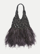 Hibourama Schmuckbeutel Vannifique Mini Plumes mit Kristallbesatz hematite/choco bei Robert Ley