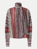 MISSONI Lamé-Viskosebluse mit Schalkragen sm9j1 multicred-sm9j1 multicred/wht/pink/p bei Robert Ley