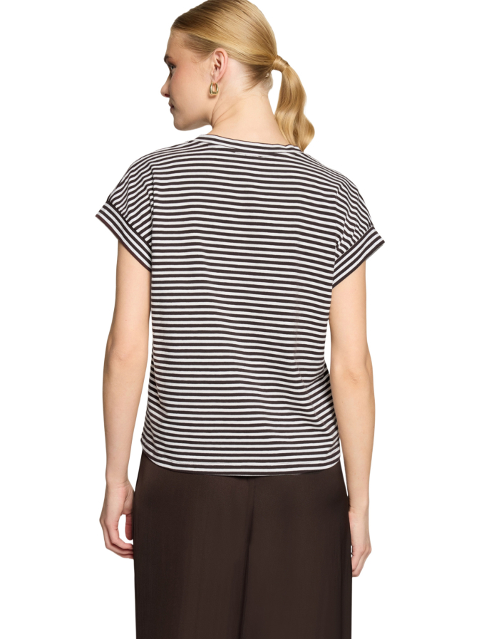 Zero Gestreiftes T-Shirt mit V-Ausschnitt bei Robert Ley