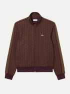 Lacoste Sweatjacke mit Monogram-Muster wd9-mascara brown bei Robert Ley