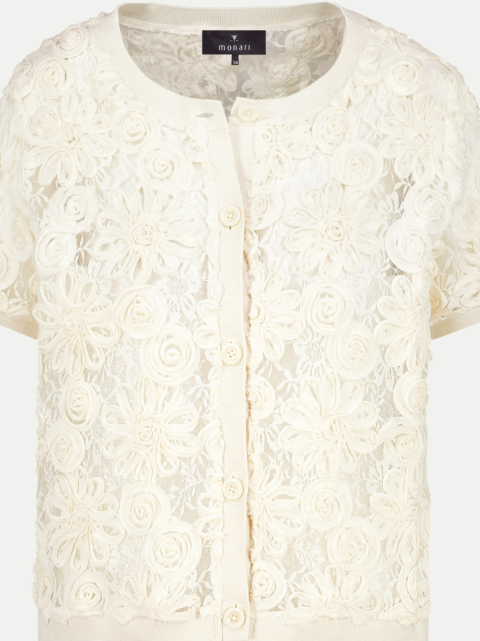 Monari Strickjacke mit floralem Spitzenmuster bei Robert Ley