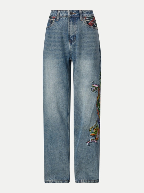 Ed Hardy Wide-Leg Jeans Crawling Dragon bei Robert Ley