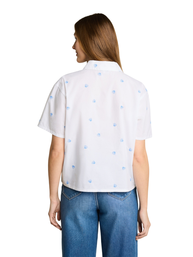 Tom Tailor Denim Kurzarm-Bluse mit Alloverprint bei Robert Ley