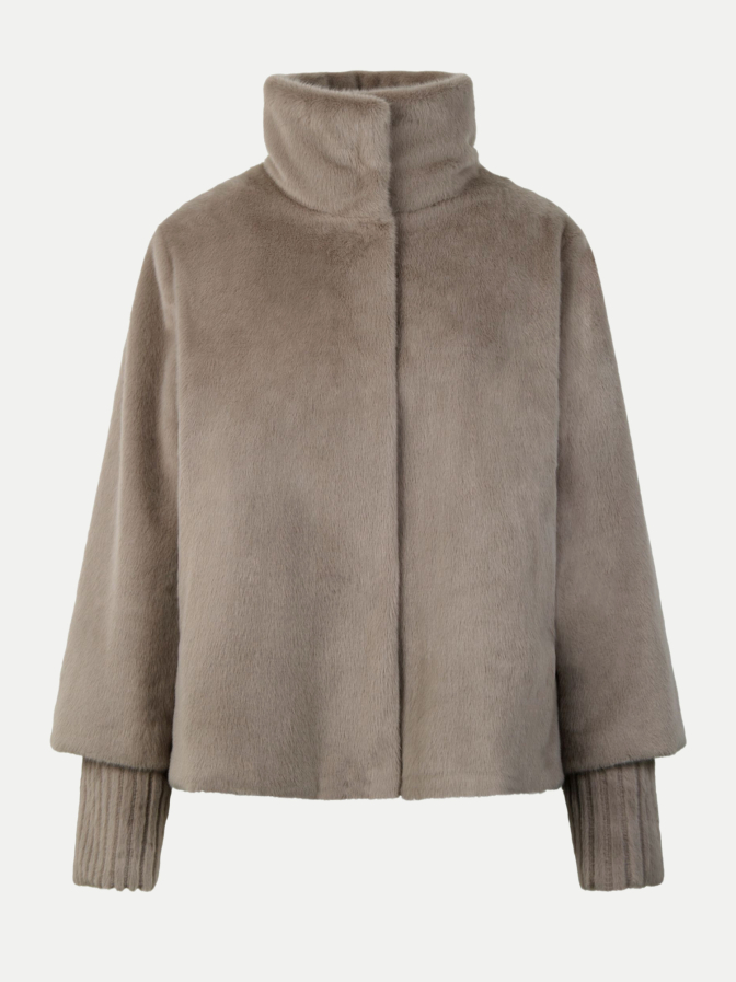 White Label Faux-Fur Kurzjacke mit Stehkragen bei Robert Ley