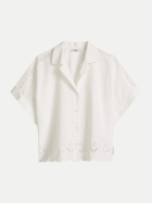 Marc O'Polo DENIM Bluse mit Lochspitze 1183-Silky White bei Robert Ley