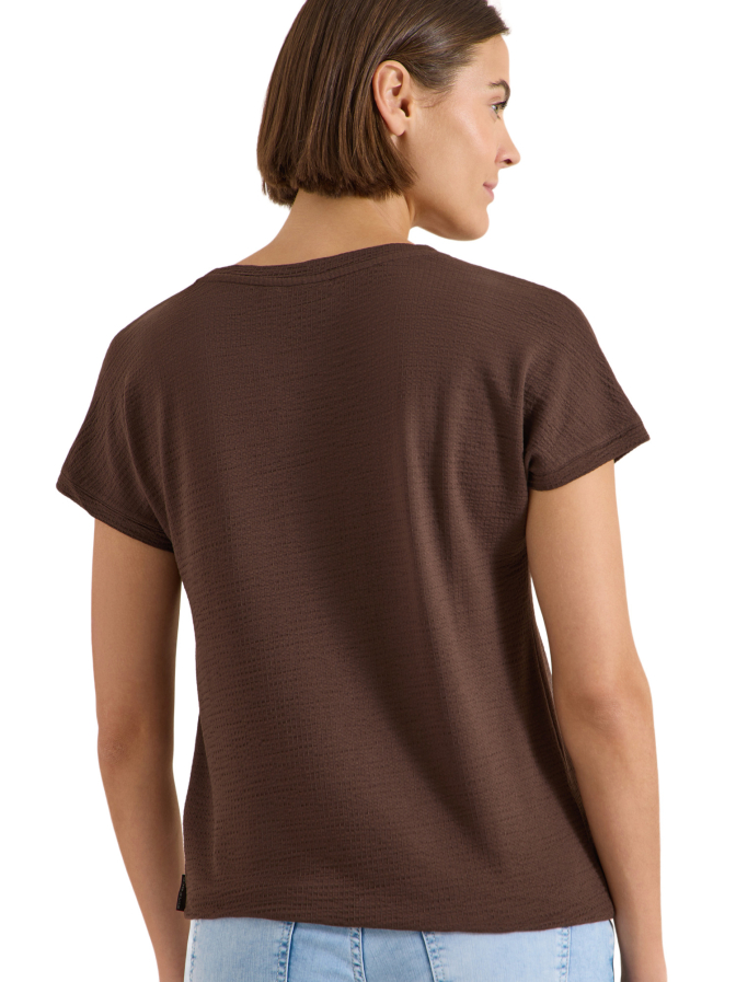 Cecil T-Shirt mit Rundhals und Struktur bei Robert Ley