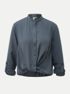 Q/S designed by Bluse mit fixiertem Knotendetail 9825-GREY/BLACK bei Robert Ley