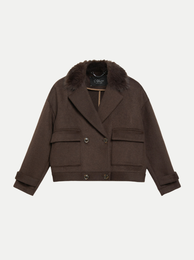 s.Oliver BLACK LABEL Jacke mit Kunstfellkragen bei Robert Ley