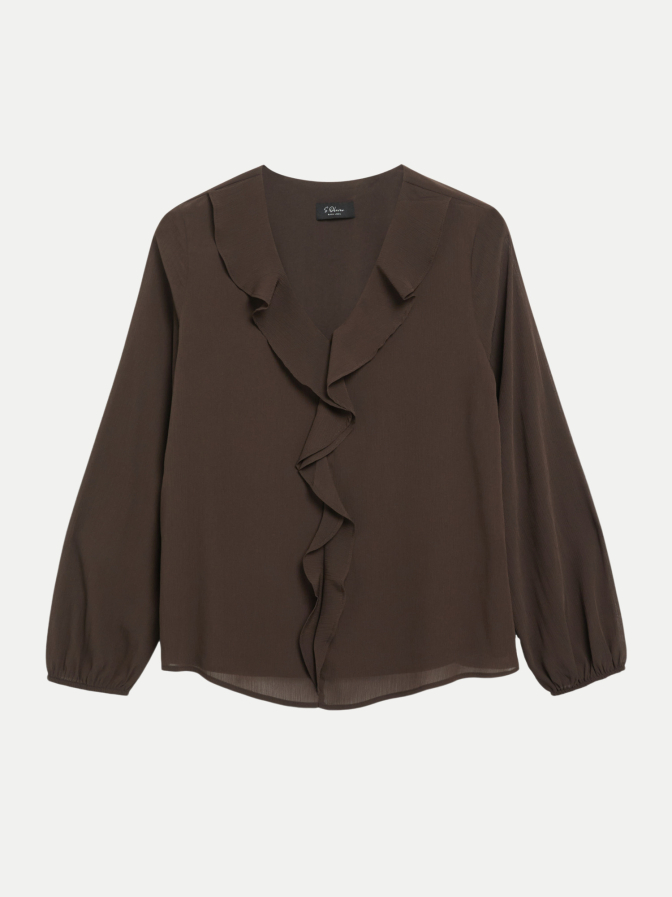 s.Oliver BLACK LABEL Crêpe-Bluse mit V-Ausschnitt bei Robert Ley