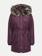 Only Langer Parka ONLIRIS 294415003-Mauve Wine/BROWN FUR bei Robert Ley