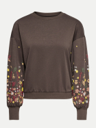 Only Sweatshirt Brooke 286415055-Chocolate Martini/Sleeve flower pri bei Robert Ley