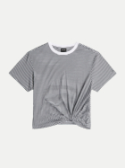 G-STAR RAW Gestreiftes T-Shirt J099-white/petrol stripe bei Robert Ley