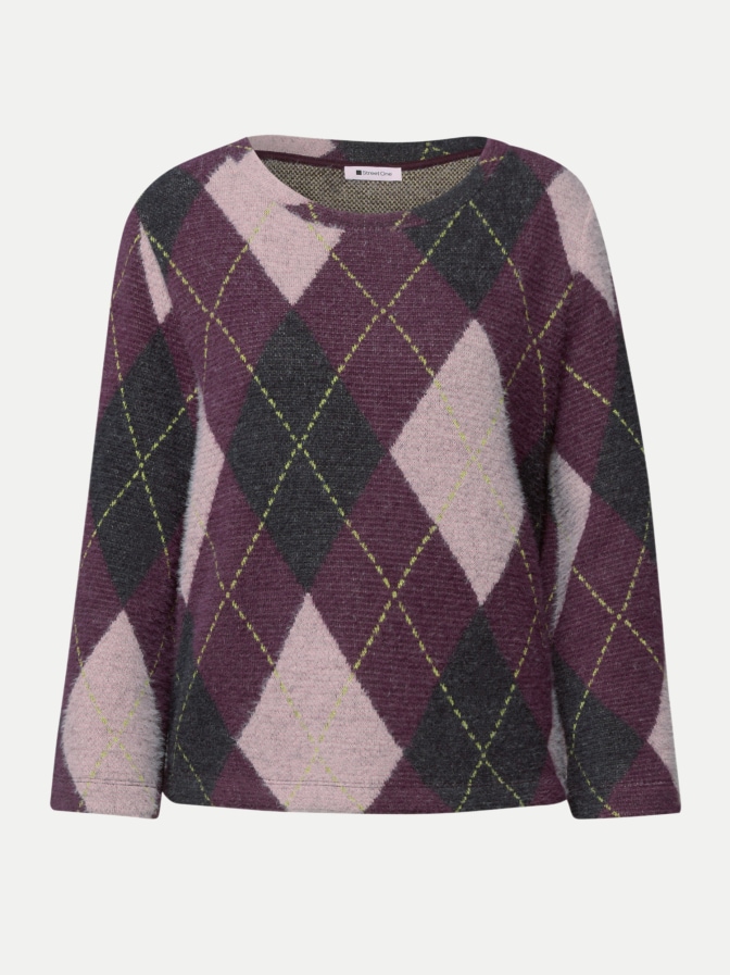 Street One Pullover mit 3/4 Arm und Argylemuster bei Robert Ley