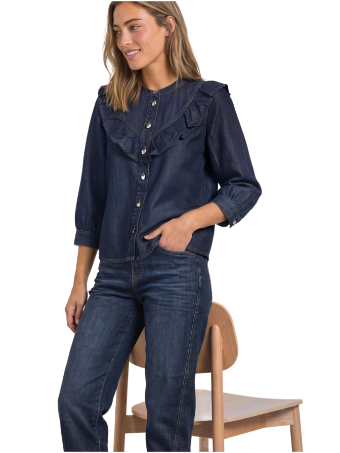 Street One Jeansbluse mit Rüschen-Details bei Robert Ley