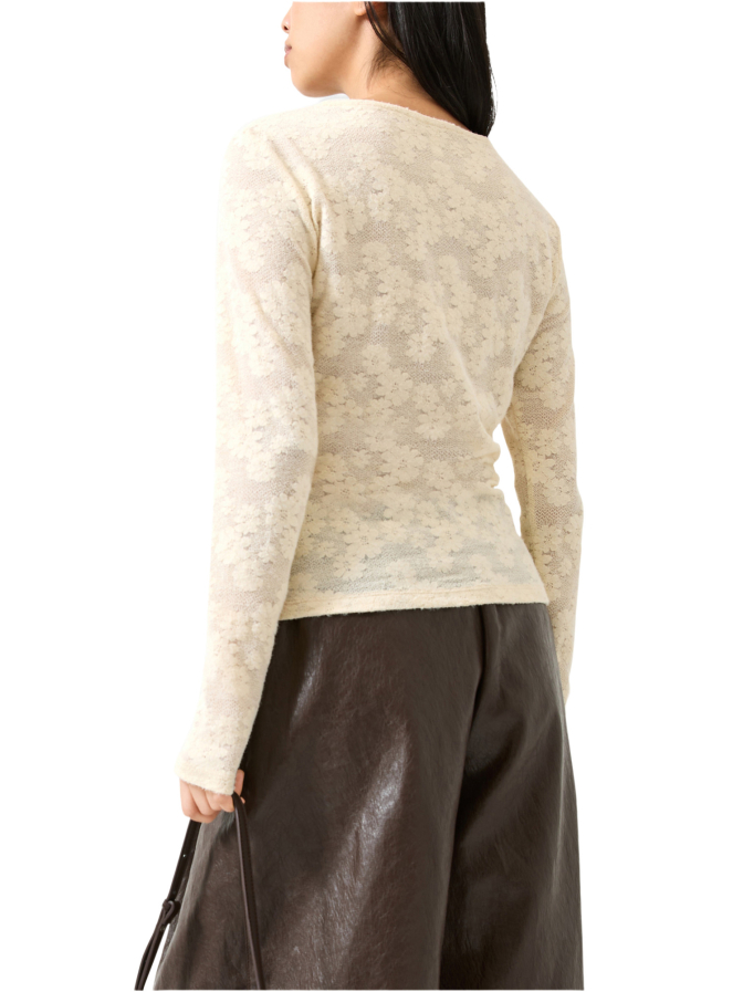 Q/S designed by Langarmshirt in Spitzenoptik bei Robert Ley
