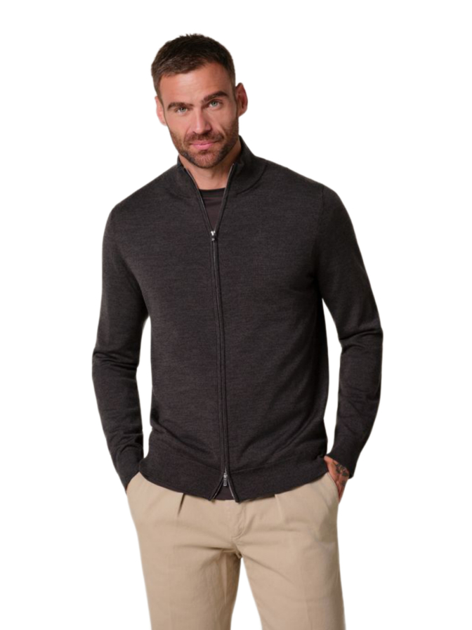PROFUOMO Strickjacke mit Reißverschluss aus Wolle bei Robert Ley