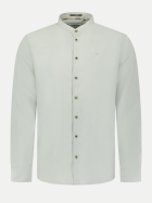 NO EXCESS Stehkragen Hemd aus Leinenmischung 159-Dusty Green bei Robert Ley