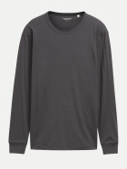 Tom Tailor Casual Basic Langarmshirt mit Logo-Stickerei 10899-Tarmac Grey bei Robert Ley