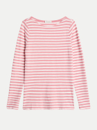 Marc O'Polo Langarmshirt Gestreift mit U-Bootausschnitt 7941-Medium Pink_Multi_02 bei Robert Ley