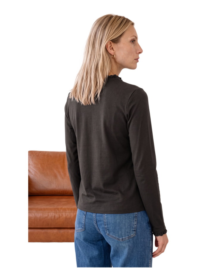 Street One Basic Langarmshirt mit Rüschen bei Robert Ley