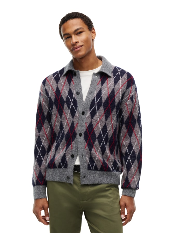 Tommy Hilfiger Argyle-Cardigan mit Alpaka-Anteil bei Robert Ley