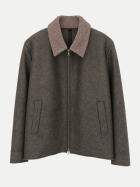 Harris Wharf London Golfjacke aus gepresster Wolle und Boucle 451-dk.brown bei Robert Ley