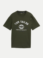 Tom Tailor Casual T-Shirt mit Logoprint 10920-Deep Forest Green bei Robert Ley