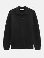 Marc O'Polo DENIM Strick-Poloshirt Langarm 0001-Black bei Robert Ley