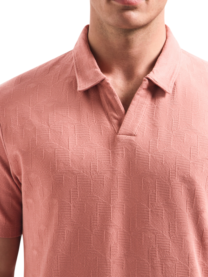 No Excess Polohemd mit Jacquard-Print bei Robert Ley