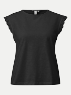 Q/S designed by T-Shirt mit Spitzendetails am Ärmel 9999-GREY/BLACK bei Robert Ley
