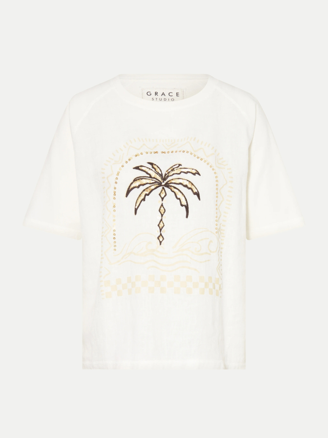 Grace T-Shirt mit Motivprint Palme bei Robert Ley
