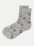 10 Days Rippenstricksocken mit Allover-Monogramm Logo 4001-light grey melee bei Robert Ley