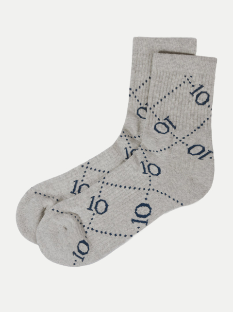 10 Days Rippenstricksocken mit Allover-Monogramm Logo bei Robert Ley