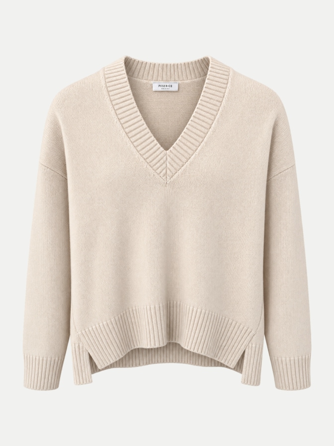 Peserico Strickpullover aus Woll-Seide-Mix bei Robert Ley