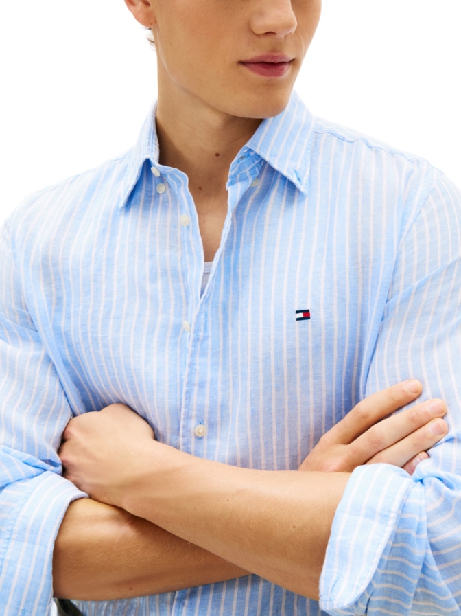 Tommy Hilfiger Leinenhemd mit Streifenmuster bei Robert Ley