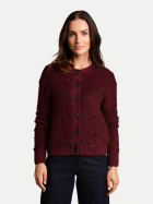 Tom Tailor Casual Bouclé-Cardigan 41108-preppy plum melange bei Robert Ley