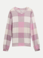 Tom Tailor Casual Langarmshirt mit Karomuster 36149-cosy berry print check bei Robert Ley