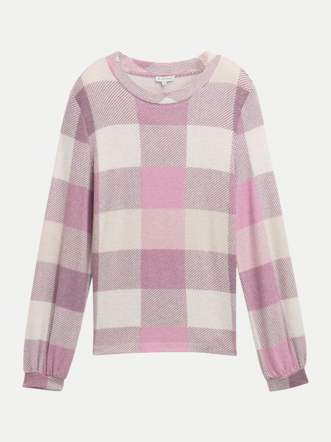 Tom Tailor Casual Langarmshirt mit Karomuster bei Robert Ley
