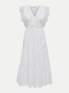 JDY Stufenkleid mit Spitzendetails 190858-Bright White bei Robert Ley