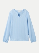Tom Tailor Casual Gestreifte T-Shirt-Bluse 34913-blue white thin stripe bei Robert Ley